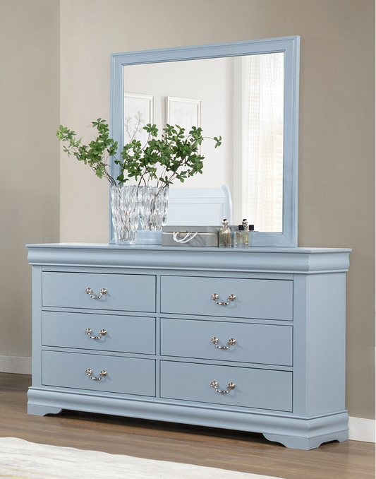 Louis Philip - Dresser & Mirror - Blue