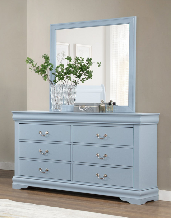 Louis Philip - Dresser & Mirror - Blue