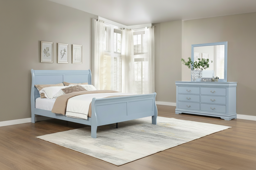 Louis Philip Blue Bedroom Sets by Crown Mark