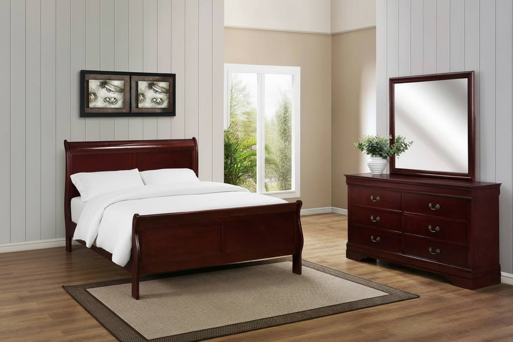 Louis Philip Cherry Bedroom Sets by Crown Mark