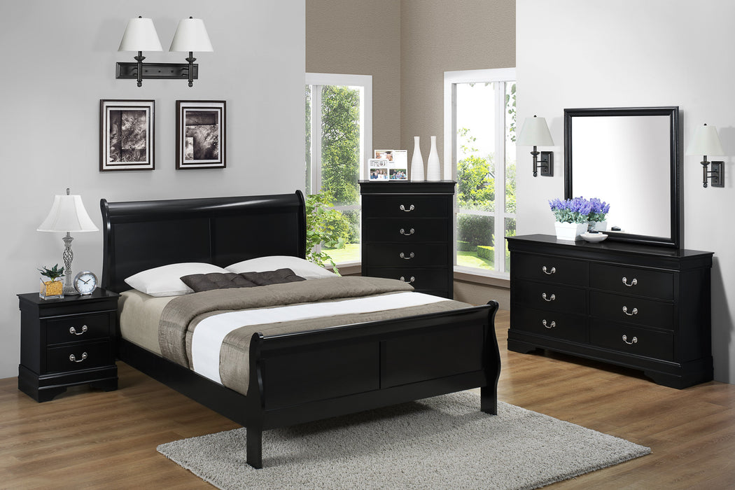 Louis Philip - Wood Nightstand - Black