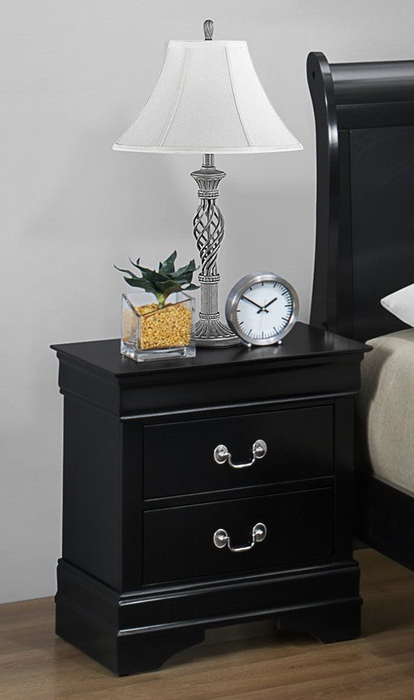 Louis Philip - Wood Nightstand - Black