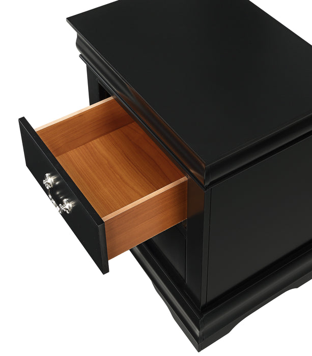 Louis Philip - Wood Nightstand - Black