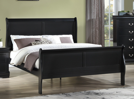 Louis Philip - King Bed - Black