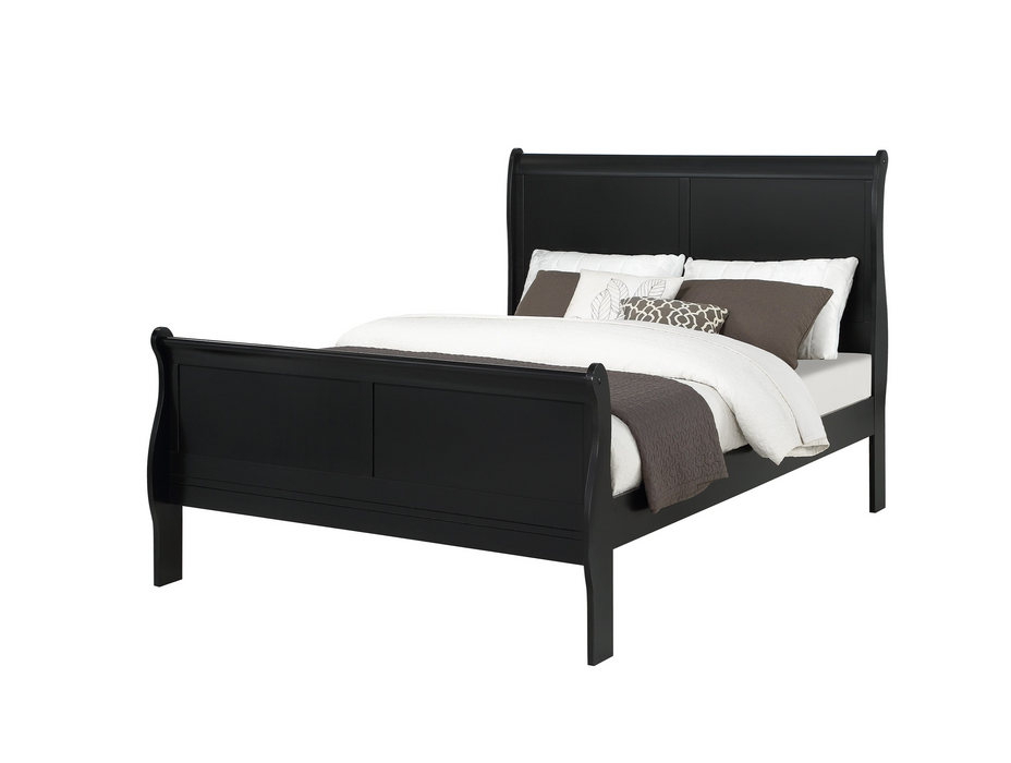 Louis Philip Sleigh Bed - Black or Cherry