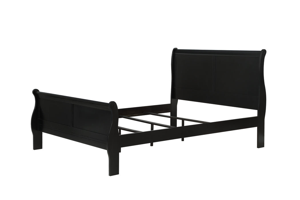 Louis Philip Sleigh Bed - Black or Cherry