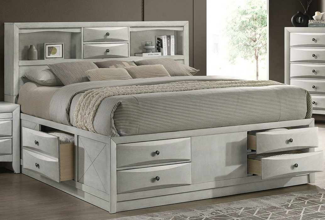 Emily - Queen Captains Bed - White