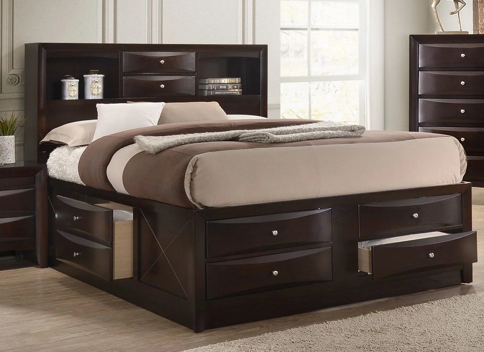 Emily - King Bed - Brown