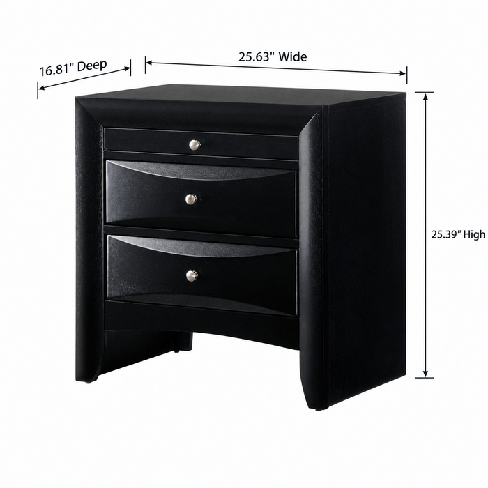 Emily Nightstand In Black