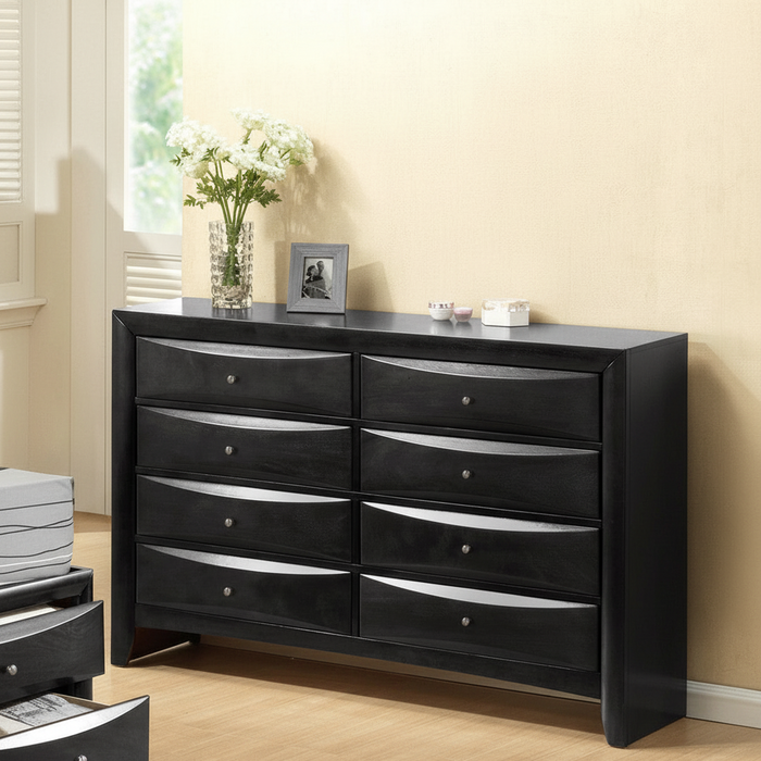 Emily - Dresser 8 Drawers - Black