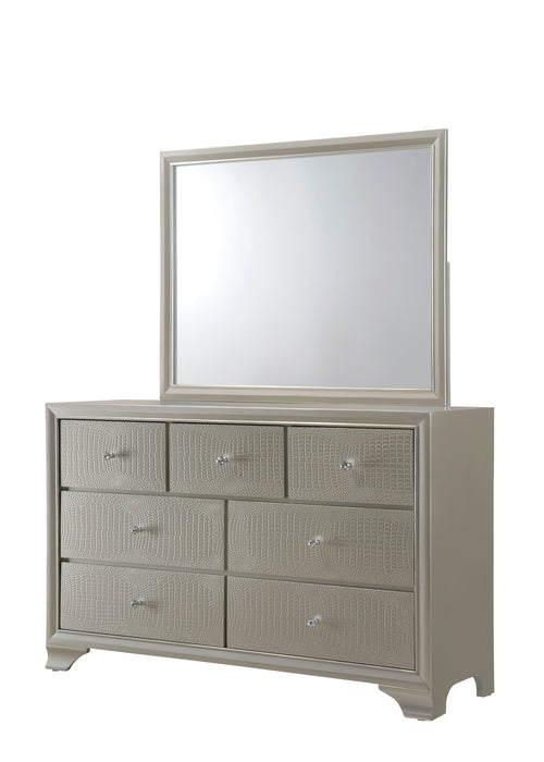 Lyssa Champagne Mirror In Embossed Crocodile Pattern