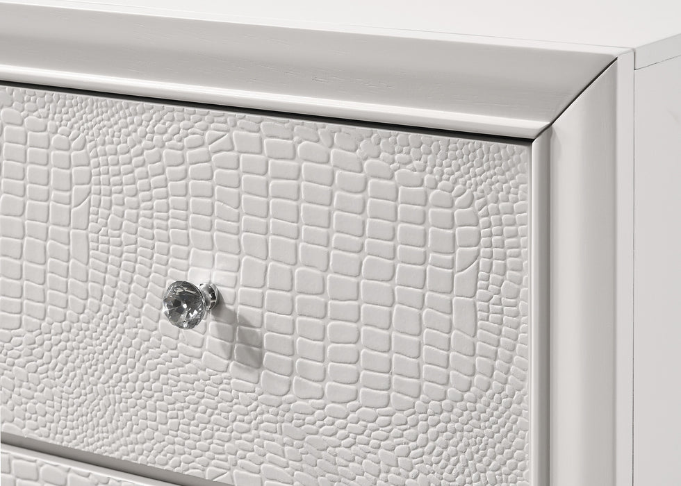 Lyssa Frost White 5 Drawer Chest