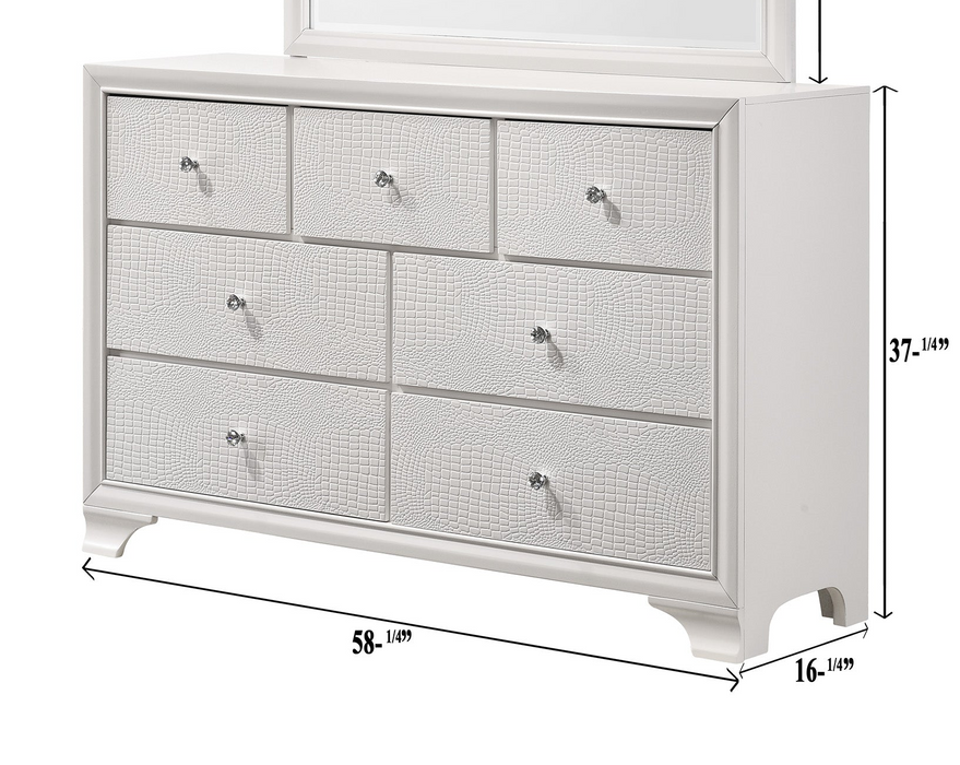 Lyssa Frost White 7 Drawer Dresser