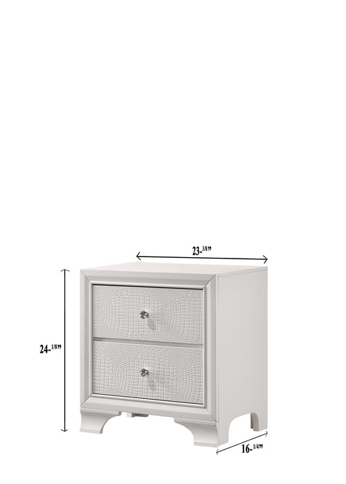 Lyssa Frost White 2 Drawer Nightstand
