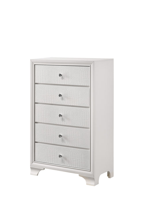Lyssa Frost White 5 Drawer Chest