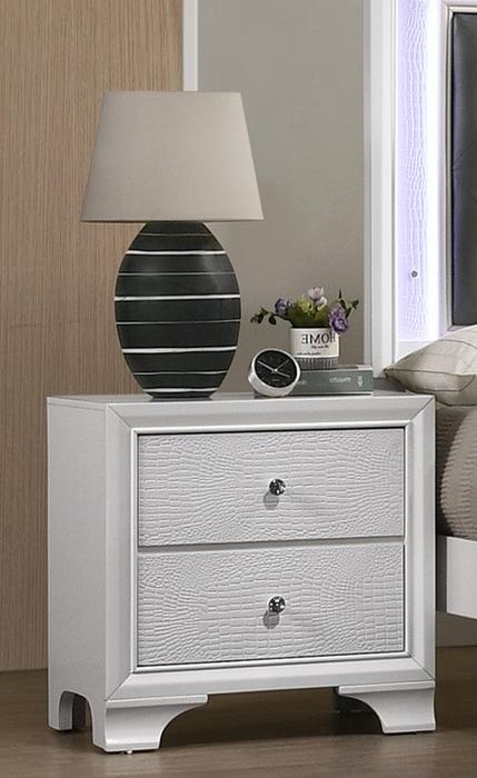 Lyssa Frost White 2 Drawer Nightstand