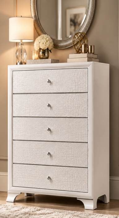 Lyssa Frost White 5 Drawer Chest