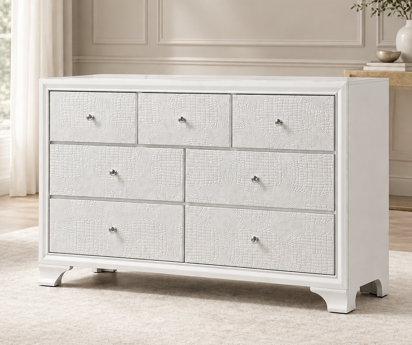 Lyssa Frost White 7 Drawer Dresser