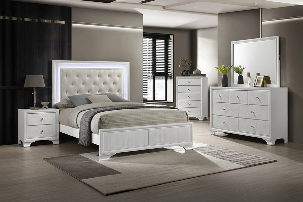Lyssa Bedroom Suites in Champagne or Frost White by Crown Mark
