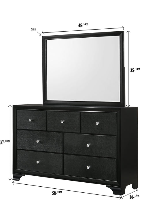 Micah 7 Drawer Dresser In Black