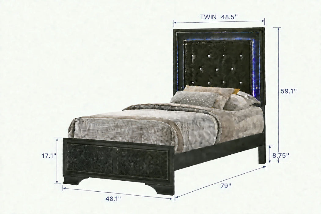 Micah Panel Bed In Black