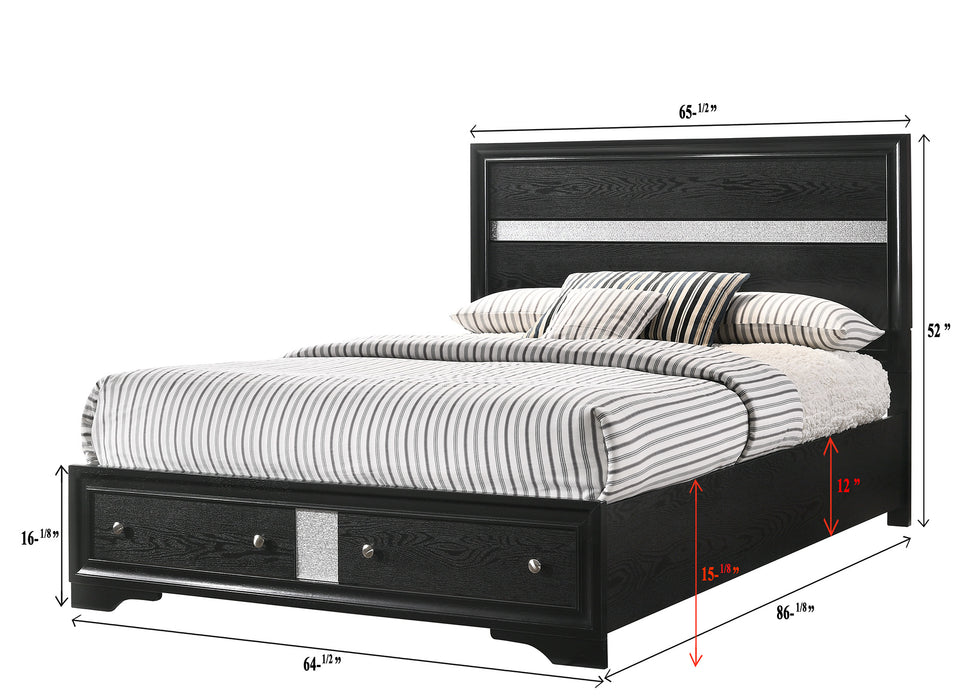 Regata Storage Bed in Black