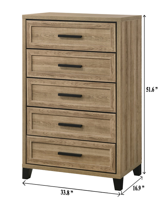 Jameson Natural 5 Drawer Chest