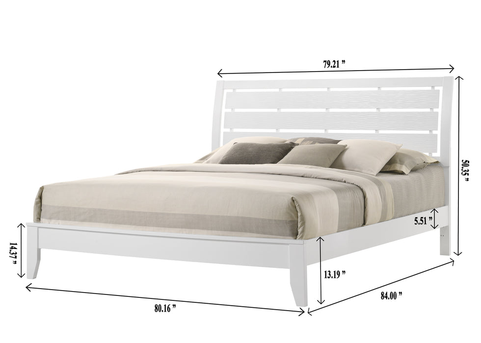 Evan - King Bed - White