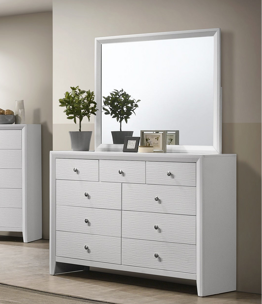 Evan - Dresser & Mirror - White