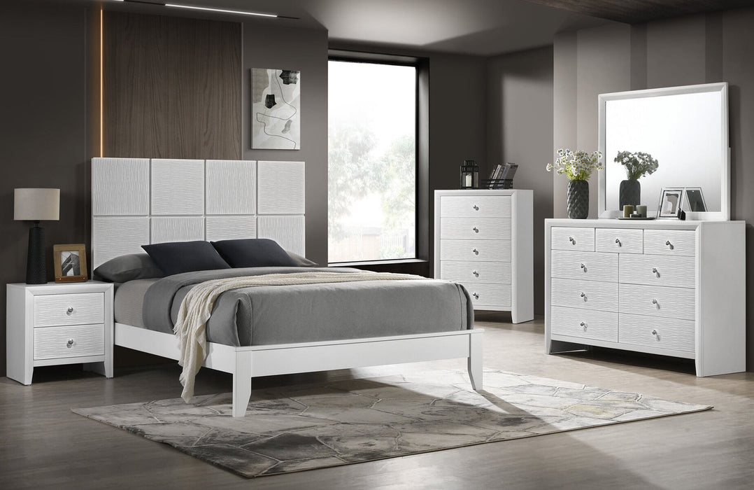 Denker - King Bed - White