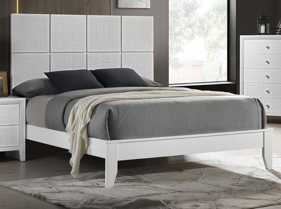 Denker - King Bed - White