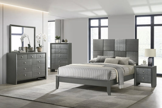 Denker Gunmetal Gray or White Bedroom Suites