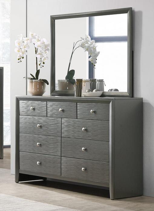 Denker - Dresser & Mirror - Gun Metal