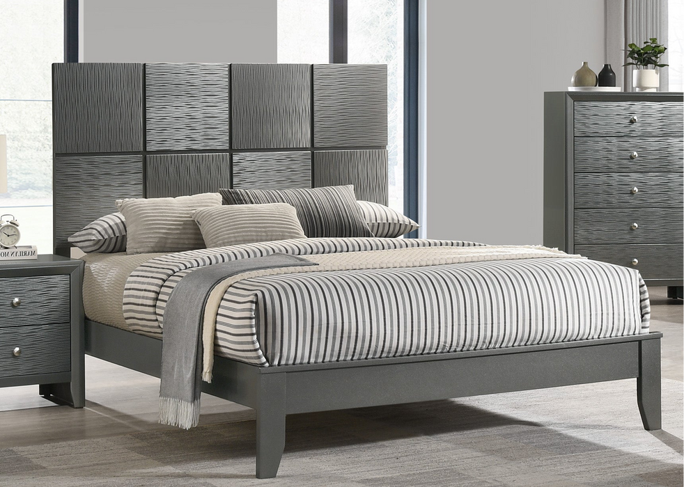 Denker - King Bed - Gun Metal