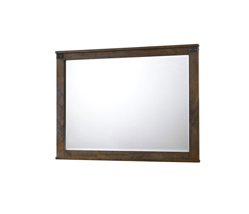 Curtis Rustic Wood Framed Dresser Top Mirror