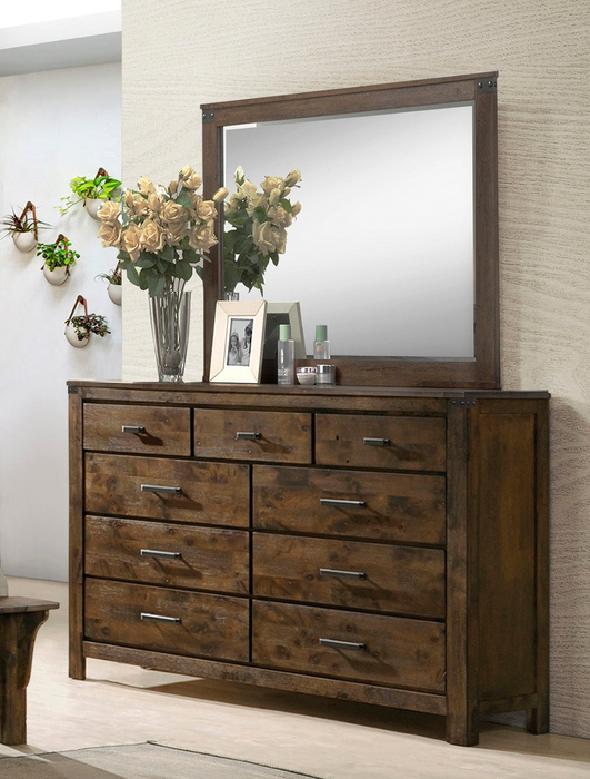 Curtis Rustic 9 Drawer Dresser