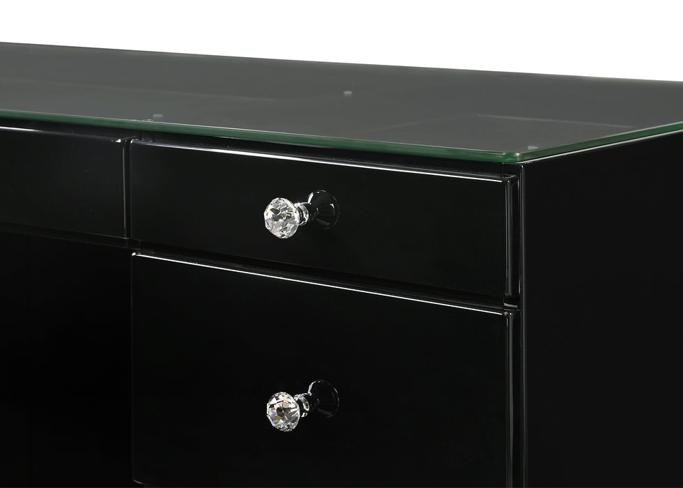 Avery - Vanity Desk With Glass Top - Black