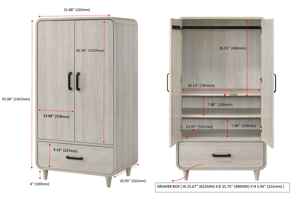 Nyomi White Armoire
