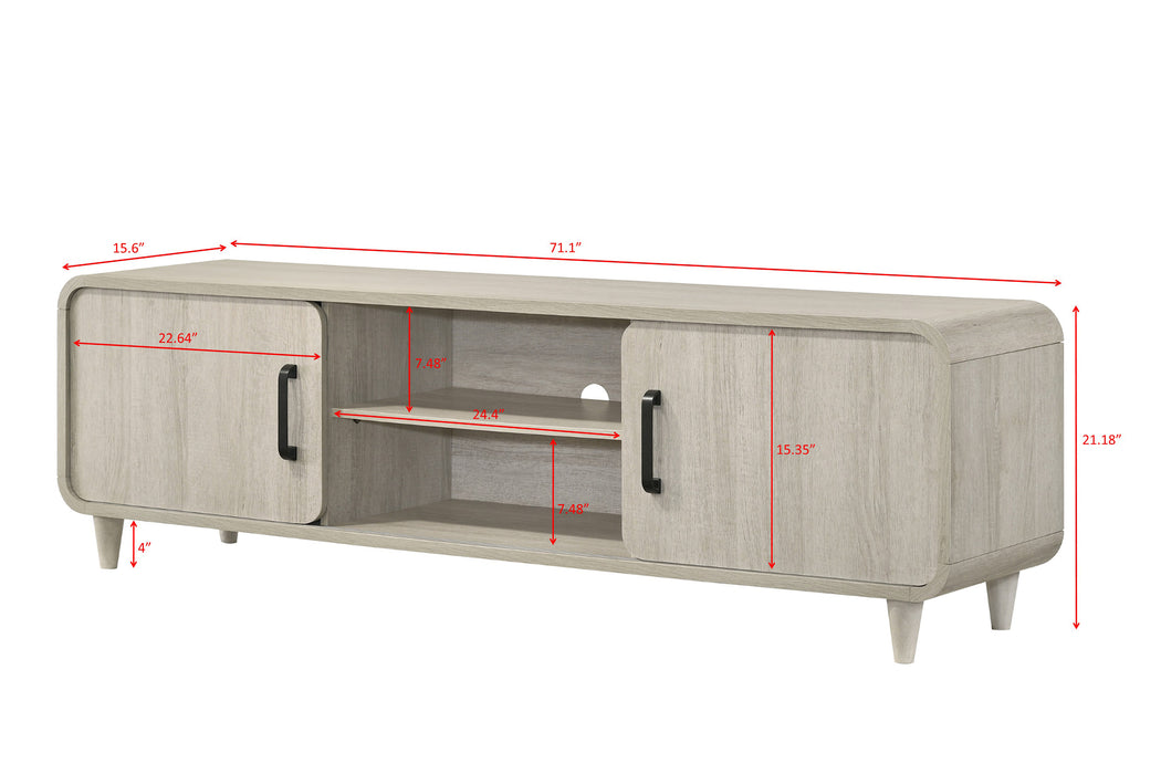 Nyomi TV Stand - White Wash or Light Brown