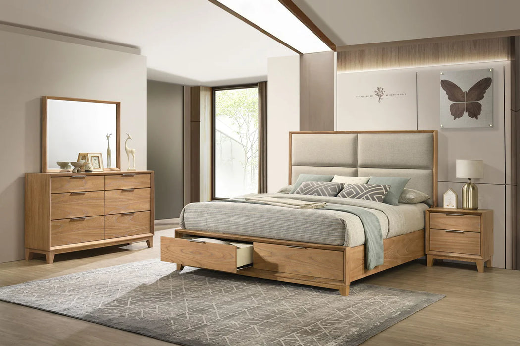 Florian - Queen Platform Storage Bed - Natural