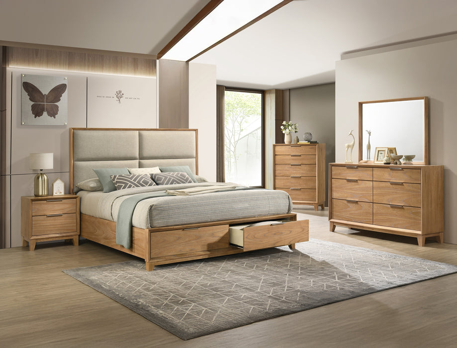 Florian - King Platform Storage Bed - Natural