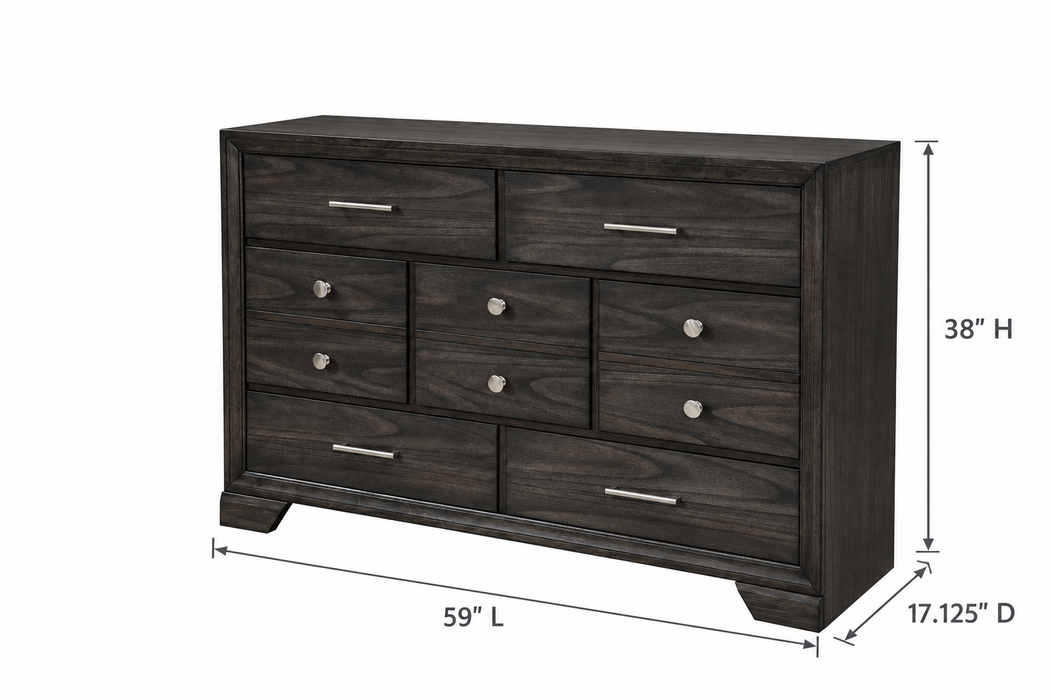 Jaymes Dresser In Dark Gray Brown
