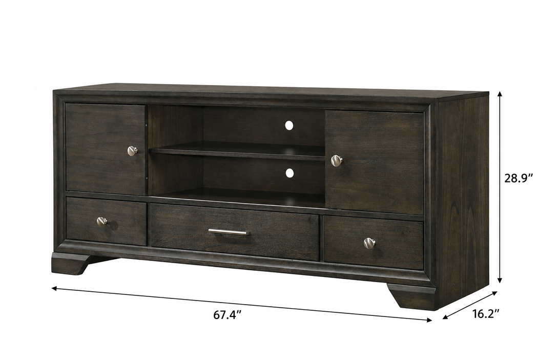 Jaymes 3 Drawer TV Stand In Gray