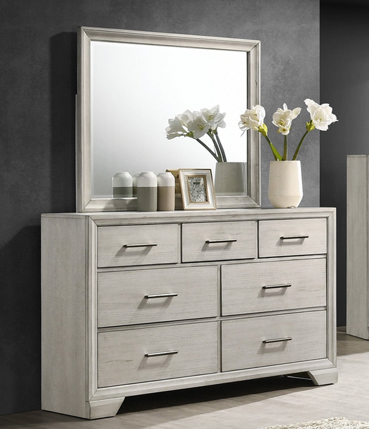 Jaymes - Dresser & Mirror - White Mist