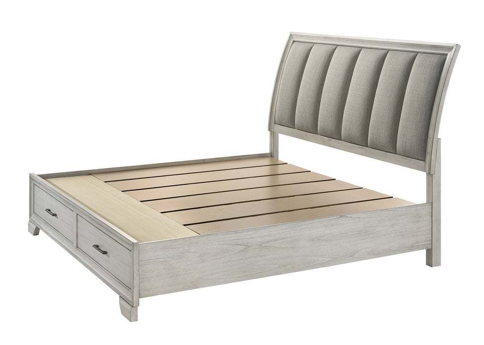 Jaymes - King Storage Bed - White Mist