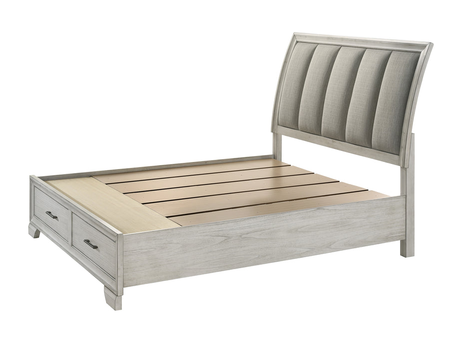 Jaymes - Queen Storage Bed - White Mist