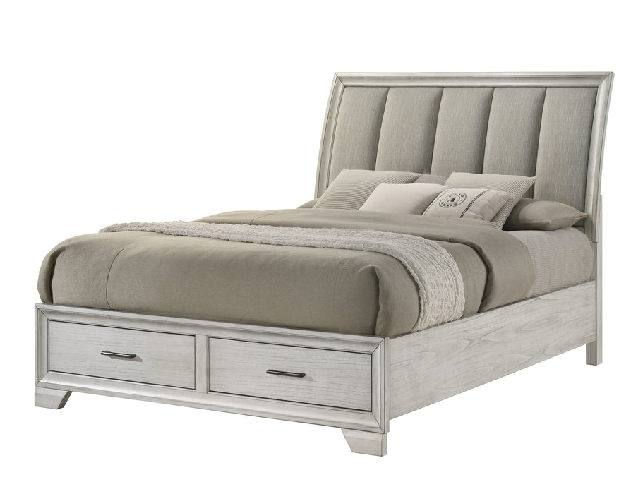 Jaymes - Queen Storage Bed - White Mist