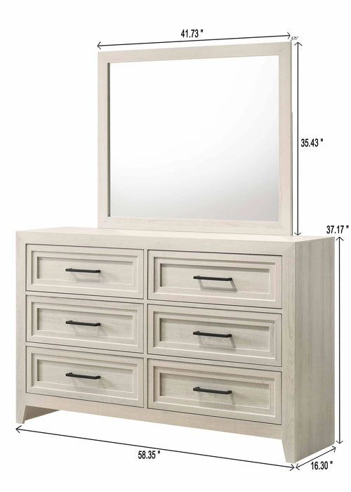 Lorraine White or Brown Dresser with Optional Mirror