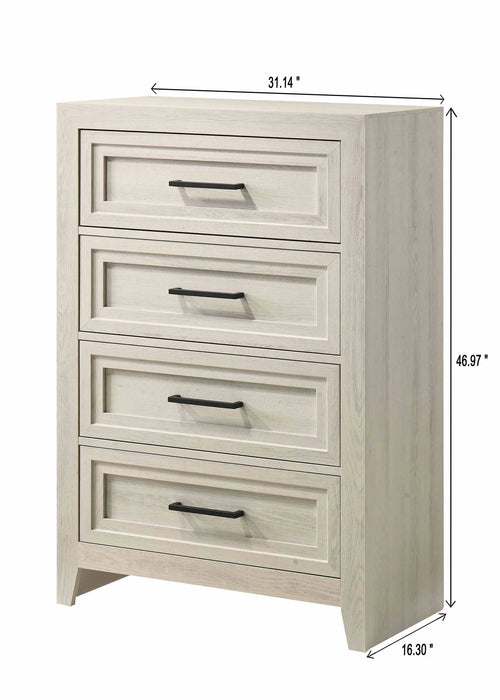 Lorraine White or Brown 4 Drawer Chest