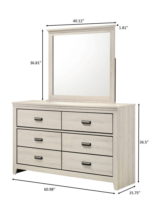 Carter - Dresser & Mirror - White